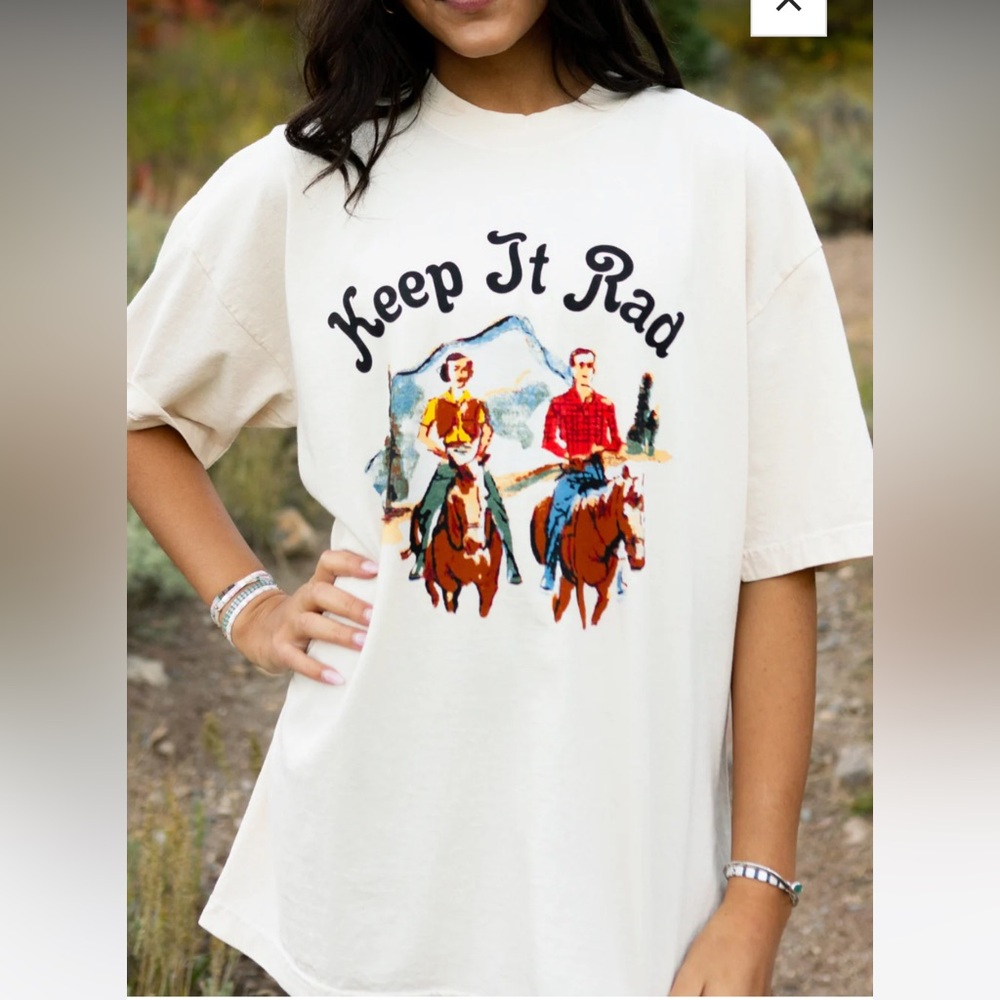 Men's Cream 'Keep It Rad' Graphic Tee